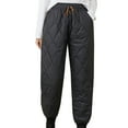 thumbnail image 2 of Women Winter Warm Packable Down Pant Elastic High Waist Quilted Cinch Bottom Sweatpants Lightweight Snow Ski Trousers, 2 of 4