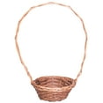 thumbnail image 3 of Willow Brown Round Shaped Basket with High Handle, 3 of 6