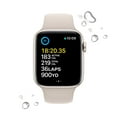 thumbnail image 2 of Apple Watch SE (2nd Gen) GPS 44mm Starlight Aluminum Case with Starlight Sport Band - S/M, 2 of 10