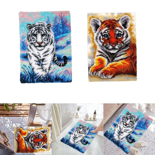 2pcs Latch DIY Rug Making Kit Carpet Latch Hooking Kits work for Adults Beginners Macarena juegos de alfombras de gancho