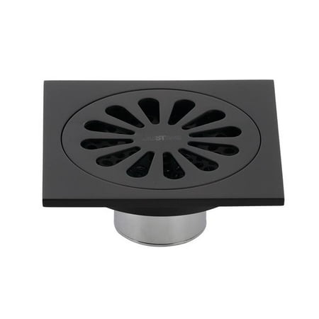 

4 in. Watercourse Sunburst Square Grid Shower Drain Matte Black