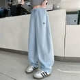 thumbnail image 4 of Xudanell Baby Girl Pants Casual Curved Knife Pants Loose Spring Wide Leg Sweatpants Hiking&nbsp;Pants Blue 6-7 Years, 4 of 9