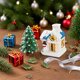 thumbnail image 5 of Adornos navideños, adornos navideños, regalos navideños Adornos navideños Muñeco de nieve brillante - Casa pequeña - Adornos navideños el colgante, 5 of 9