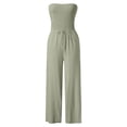 thumbnail image 3 of Women Solid Ruffle Lace Sleeveless Lace Up Jumpsuit Medium Length Straight Trousers Jumpsuits Suitable for Various Occasions, 3 of 4
