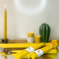thumbnail image 3 of Pure Beeswax Pillar Candles Set of 2, Size 2"x4", 40 Hour Burn Time Each,80 Hours for Set, Unscented Candles, Yellow(Raw), 3 of 6