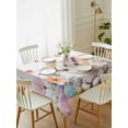 thumbnail image 2 of Spring Easter Sheep Rectangle Tablecloth, Colorful Eggs Floral Botanical Waterproof & StainResistant Tablecloth, Washable Oil-proof Table Cover for Dining/Party/Wedding/Camping/Buffet 52x70 In, 2 of 9