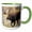 Green/White, variant on 3drose, Moose Walking Trough Autumn Grassland, Grand Teton Np, Wyoming, 15oz Two-tone Green Mug