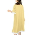 thumbnail image 5 of Lorytime Women Pajama Dresses Gowns Midi Short Sleeve Drawstring Sleepdress Round Neck Solid Sleepshirts Nightdress Trim Hem Nightgowns Comfy Soft Lounge Pajamas Dress Yellow L, 5 of 5