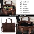 thumbnail image 5 of Sunyuer Women Vintage Braided Detail Tote Handbag, PU Leather Small Work Commuter Shoulder Purse, Fashion Portable Top Handle Bag with Detachable Adjustable Crossbody Strap, 5 of 8
