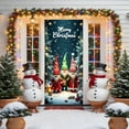 thumbnail image 6 of Christmas Gnome Door Cover, 35 x 71 inch Gnome Family Door Banner, Winter Snowy Hanging Cloth, Red Bow Pine Wreath, Front Door Backdrop, Porch Photo Background Prop, Christmas New Year Home Decor, 6 of 6