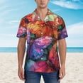 thumbnail image 4 of Lsque Colorful Butterfly Cluster pattern Hawaiian Shirt for Men, Unisex Summer Beach Casual Short Sleeve Button Down Shirts-3X-Large, 4 of 9