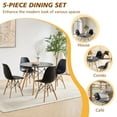thumbnail image 3 of 31.5 Inch Round Dining Table Set for 4, 5 Piece Compact Mid-century Modern Table Chair Set for Living Room, Kitchen, Apartment, |Plastic Seats|, |Sturdy Wooden Legs||Metal Frame|, Black, 3 of 7