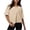 Khaki, variant on Cotton Tshirts for Women Drop Shoulder Round Neck Oversized Crop Tops Workout Tops Tees