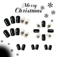 thumbnail image 6 of FSTDelivery Reusable Snowflakes Press on Nails,Black Short Square Fake Nails,Acrylic Glossy Glue on Nails,Winter Christmas False Nails for Women Girls Holiday Daily Appointment Home Office Wear 24pcs, 6 of 6