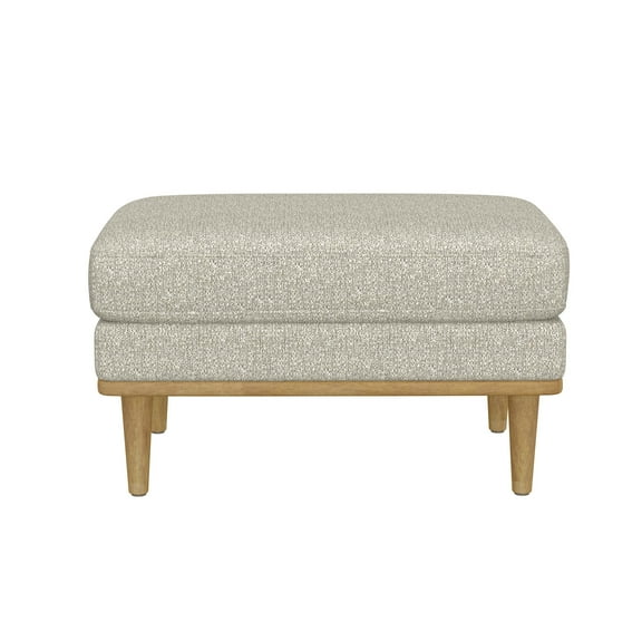 Nmkwnr Upholstered Ottoman with Wood Legs, Modern Footrest for Living Room, Office, Tan