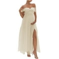 thumbnail image 2 of Mifsaly Maternity Maternity Dress Photoshoot Off Shoulder Maxi Dresses Women Strapless High Slit Pregnant Gowns 2026 XL, 2 of 7