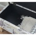 thumbnail image 5 of Linon 32” Stephanie Blue and Green Palm Leaf Print Upholstered Storage Ottoman Bench, 5 of 22