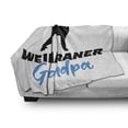 thumbnail image 3 of Weimaraner Soft Flannel Fleece Blanket, German Hunting Dog Motif and Grandpa Grandfather Associated Wording, Cozy Plush for Indoor and Outdoor Use, 70" x 90", White and Charcoal Grey, by Ambesonne, 3 of 6