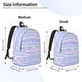 thumbnail image 2 of Kdxio Striped Gradient Print Canvas Backpack for School Work Travel Lightweight Unisex Daypack with Laptop Compartment and Adjustable Straps-Small, 2 of 5