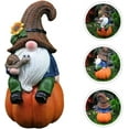 thumbnail image 2 of Resin Gnome Pumpkin Resin Garden Gnome Statue Thanksgiving Fall Gnome Figurine Gnome Sitting on Pumpkin Figure Micro Landscape Gnome Ornament for Patio Yard Lawn Indoor Outdoor, 2 of 7