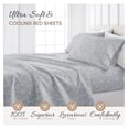 thumbnail image 3 of Double-Brushed Patterned Microfiber King Sheet Set 4 Piece – Oeko-TEX Certified Ultra Soft & Wrinkle-Free - 16" Deep Pocket Sheets - Easy Care King Size - Trellis Vine Light Gray, 3 of 8