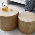 thumbnail image 3 of Nesting Coffee Table Set of 2, Modern Round Coffee Table with Non-Slip Feet, Wooden Circle Accent Tables for Small Spaces Living Room Bedroom Balcony Office Accent End Side Table, 3 of 7