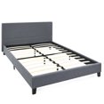 thumbnail image 1 of Costway Full Size Upholstered Platform Bed Frame with Linen Headboard Easy Assembly Grey, 1 of 10