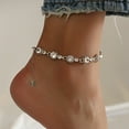 thumbnail image 4 of CZ Silver Color Anklets Bracelet for Women, 8"+2" inch Adjustable Size in Brass Metal, 4 of 4