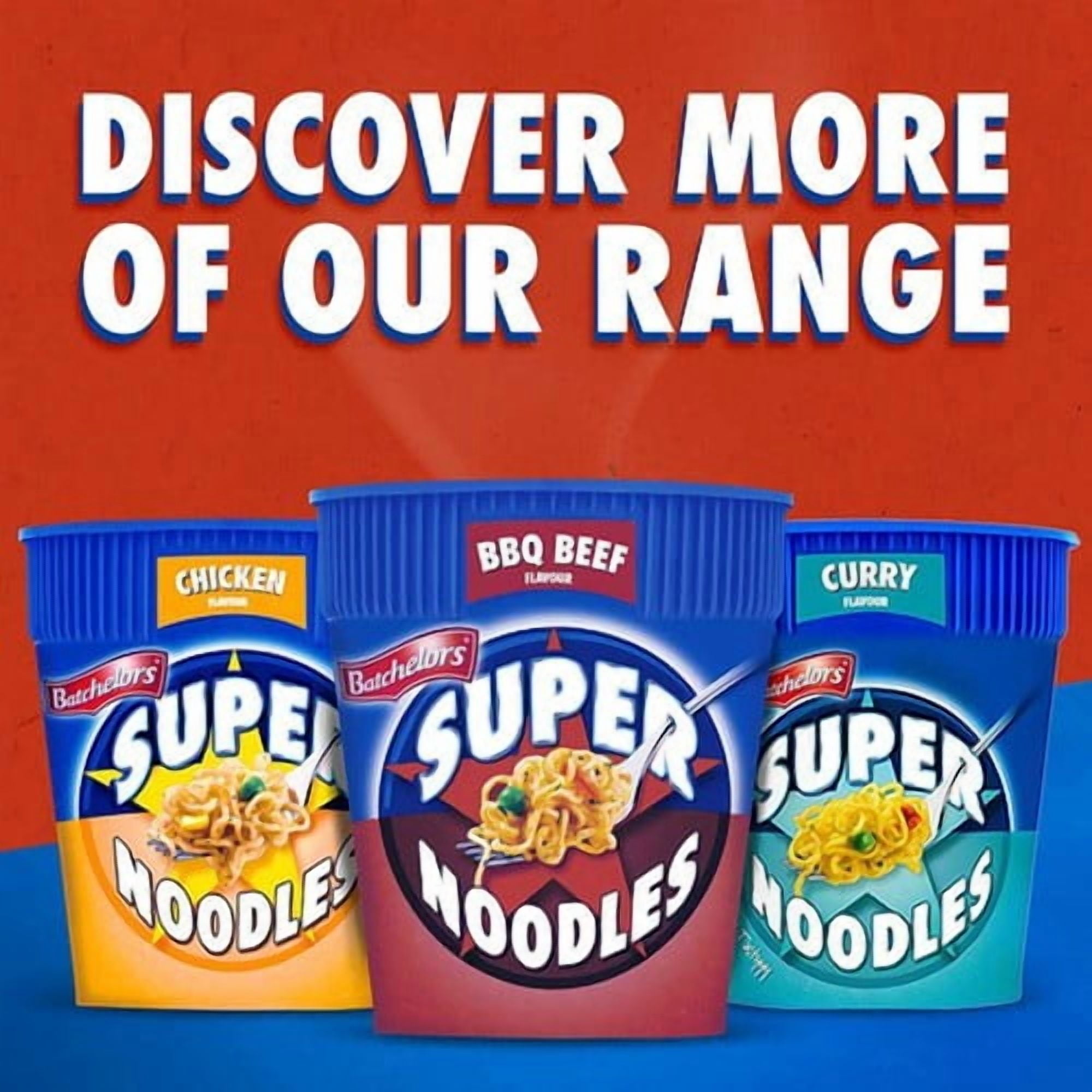 Batchelors Super Noodles BBQ Beef Flavour Instant Noodle Pot 75g, British Import (Pack of 3)