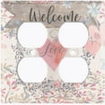 thumbnail image 2 of Metal Light Switch Plate Outlet Cover (Welcome Vine - Double Duplex), 2 of 2