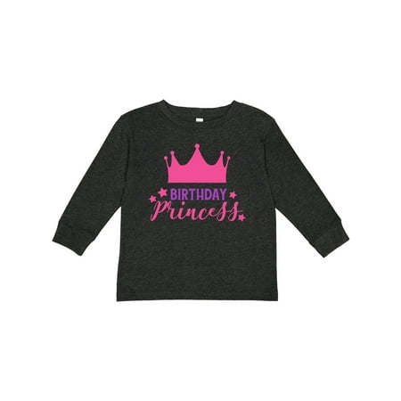 

Inktastic Birthday Princess Little Princess Crown Stars Gift Toddler Toddler Girl Long Sleeve T-Shirt