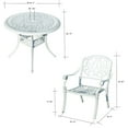 thumbnail image 4 of Hi-Line Gift Ltd. Elegant White- All-Weather Cast Aluminium Bistro Ensemble, 4 of 5