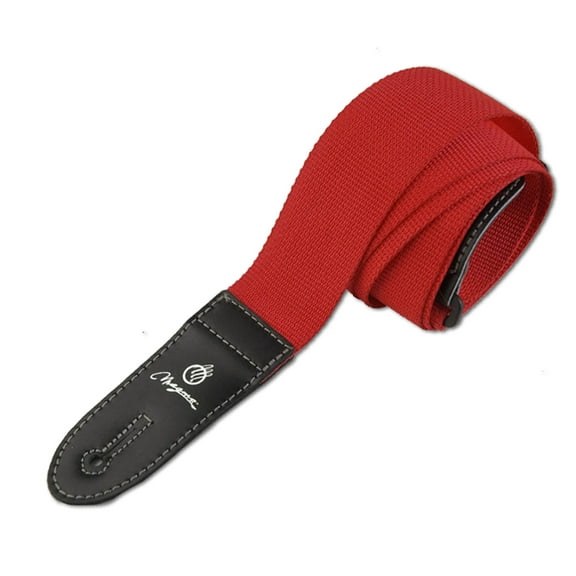 Magma Leathers 2" Soft-hand Polypropylene Guitar Strap with Leather Ends Red (07MP02.)
