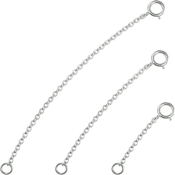DESIGNICE 3Pcs 925 Sterling Silver Necklace Extender Chain Extenders for Women Necklaces Bracelet Extender