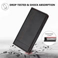 thumbnail image 7 of Leather For Apple iPhone 16 Pro 6.3-inch Case , Stitching design Flip  Wallet Leather Case With Card Holder Magnetic Closure Shockproof Kickstand Protective Phone Cases Cover,Black,For iPhone 16 Pro, 7 of 7