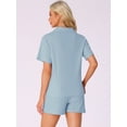 thumbnail image 3 of DARING DIVA Pajamas Set 100% Cotton Button Down Notch Collar Sleepwear L Blue, 3 of 6