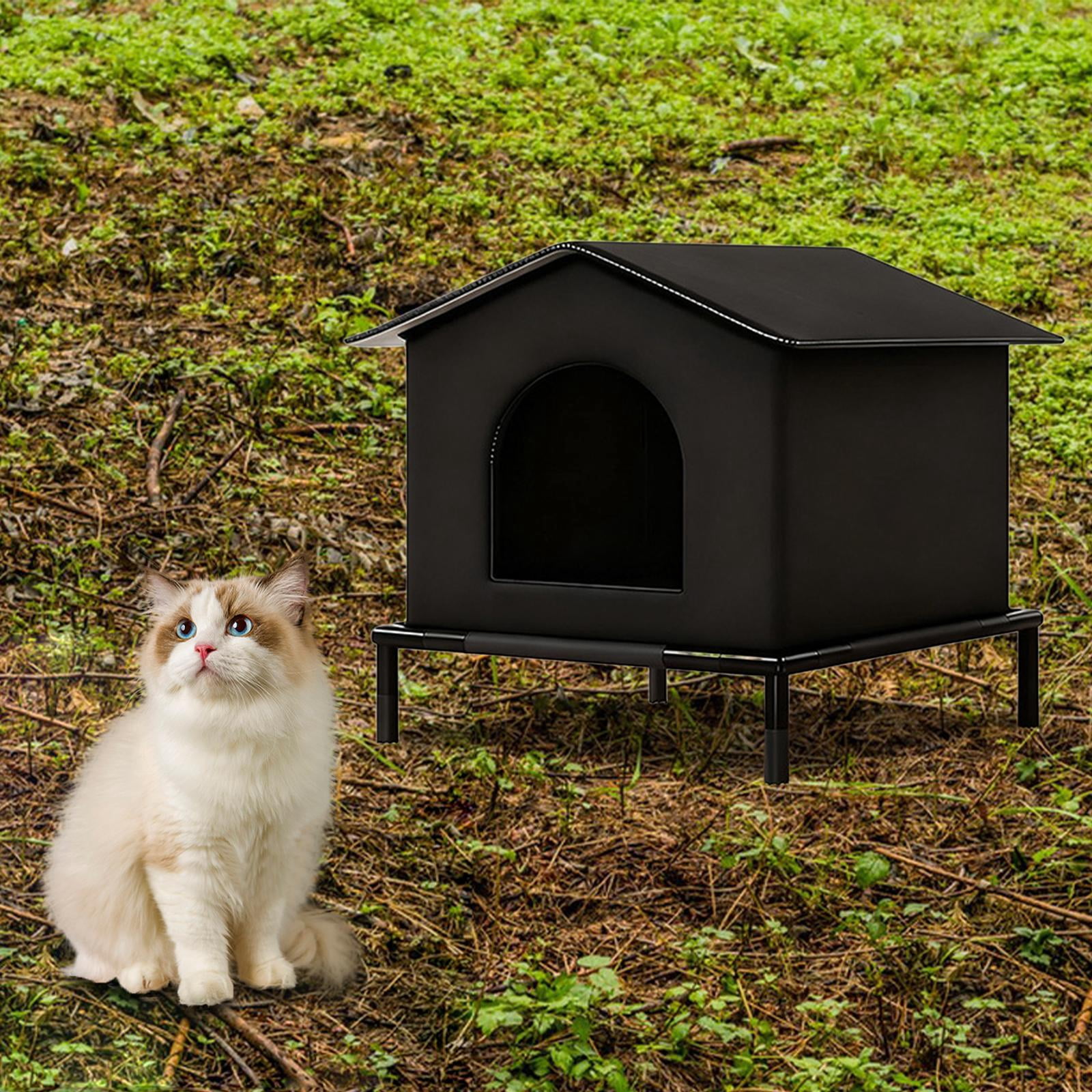 EHJRE Outdoor Cat House Feral Shelter Kitty Tent Windproof Weatherproof Portable Insulated Enclosure Pet House for Stray Cats Suitable for Porch Garden Barn Community S