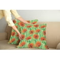thumbnail image 2 of Ambesonne Spring Throw Pillow Cover 2 Pack, Poppy Flowers Field, 20", Fern Green Scarlet, 2 of 5