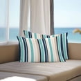 thumbnail image 5 of Vintage Stripes Outdoor Pillow Covers Set of 2 Navy Green Beige Striped Retro Lines Waterproof Throw Pillow Case Decorative Square Cushion Cover for Patio Couch Garden Balcony, 20"x12", 5 of 9