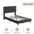 thumbnail image 1 of Kojooin Bed Frame with Upholstered Headboard, Platform Base with Wooden Slats, No Box Spring Needed and Easy Assembly, 1 of 8