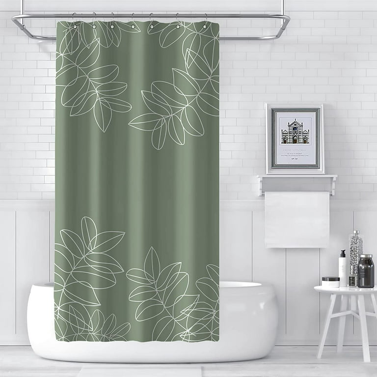 Stall Shower Curtain 36 x 72 - Small Sage Green Waterproof Fabric