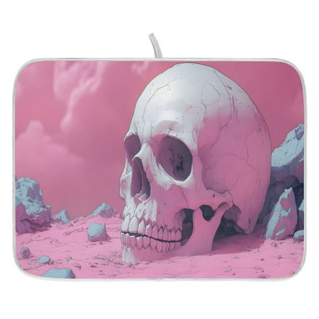 

Ryvnso Skull on Mountain Dish Dry Mat for Kitchen Counter Absorbent Drainer Pad 18x24in