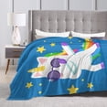 thumbnail image 4 of Kll Fleece Blanket Plush Throw Blanket Cool Unicorn Star Golden,Soft Fuzzy Cozy Flannel Blanket For Couch Sofa Bed.(50"X40"), 4 of 9