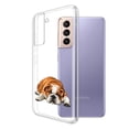 thumbnail image 2 of WIRESTER Transparent Soft Gel TPU Clear Case Slim Protective Cover for Samsung Galaxy S22 6.1" 2022, English Bulldog Dog Lying Down Looking Up, 2 of 3