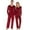 Wine Red, variant on Ekouaer Couples Matching Pajamas Sets Velvet PJs Set for Men and Women Velour Long Sleeve Sleepwear