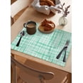 thumbnail image 3 of Buffalo Checkered Aqua Placemats Set of 6,Washable Woven Burlap Cloth Fabric Placemat for Square/Rectangle/Round/Oval Dining Table,Easy Clean Place Mats for Kids Solid Color Farmhouse Pastoral, 3 of 6