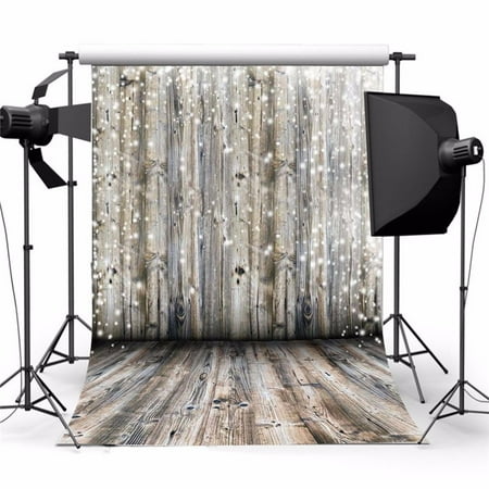 Light Gray Background - 3ft x 5ft Photography Background Screen Backdrop Dreamy Grey Wooden Wall Floor Photo Studio Prop