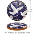 thumbnail image 3 of Peace Dove Set of 6 Round Coasters, Microfiber Leather Drink Coasters, 11x11 cm/4.3x4.3 in Square Coasters for Drinks, Heat Coasters for Home and Office Use, 3 of 6