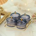 thumbnail image 4 of facefd Snack Dishes Storage Container Fruit Tray for Countertop Rack Caddy Serving 4 Bowls Gray, 4 of 8