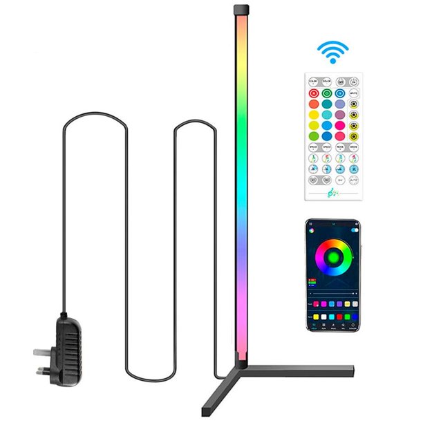 Kearding Lámpara de pie de esquina RGB, iluminación LED de ambiente que cambia de Color, lámpara de pie LED regulable, luz nocturna de ambiente con Iluminación y accesorios No.1 Kearding HA046008-01